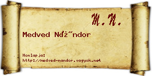 Medved Nándor névjegykártya